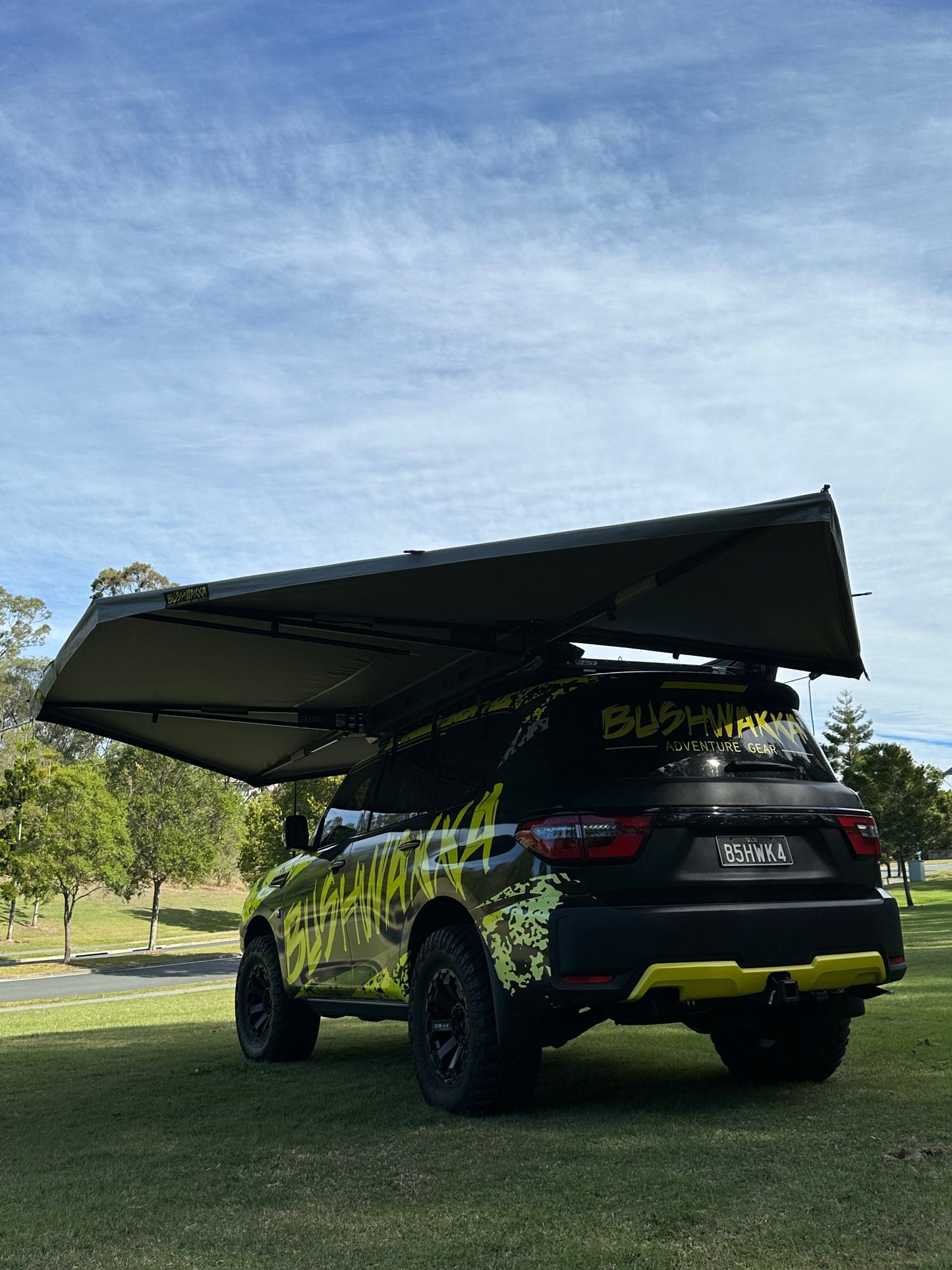 back of bushwakka car with rooftop tent